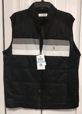 Chaleco acolchado ultraligero Penguin nuevo con etiquetas para hombre Greyson Yukon XL a rayas negras... Foto 1 de 4