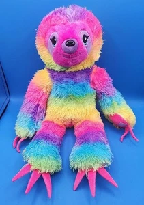 Build a Bear Rainbow SLOTH 18" Stuffed Animal Plush Toy Colorful Hug Arms - Picture 1 of 7