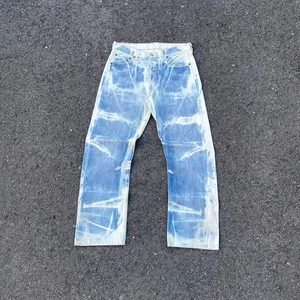 Custom Reworked Levi's 501 Jeans - Light Bleach Wash with Unique Print - Bild 1 von 12
