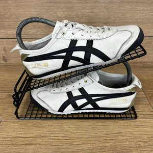 Zapatos Asics Onitsuka Tiger Jnrs Talla UK 2 Retro México 66 Zapatos Planos Blanco Dorado - Imagen 1 de 12