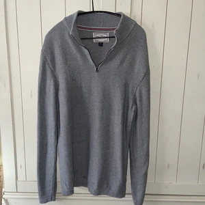 Flag And Anthem Herren Pullover M grau Langarm 1/4 Reißverschluss Winter Herbst Vorbereitung Freizeit - Bild 1 von 6