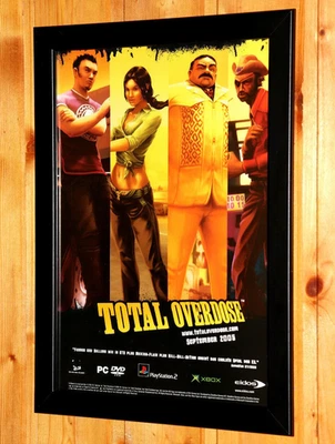 Total Overdose PS2 Xbox Werbeblatt Poster Old Ad Page Framed Vintage 2005 - Bild 1 von 4