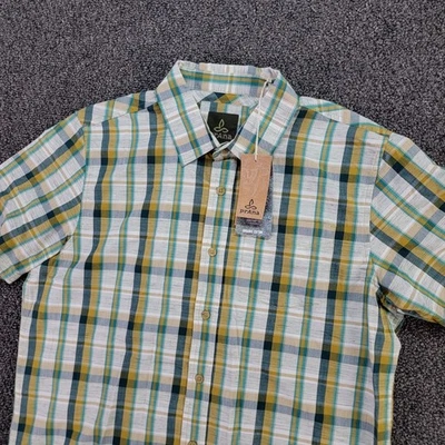 Prana Tamrack Shirt Men Medium Deep Teal Green Organic Outdoor Gorpcore Hike NWT - Image 1 of 4