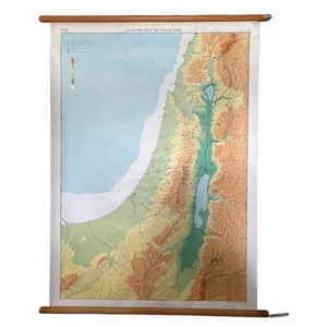 Vintage Classroom Wall Map “Palestine in the Time of the Bible” | 1970 - Picture 1 of 10