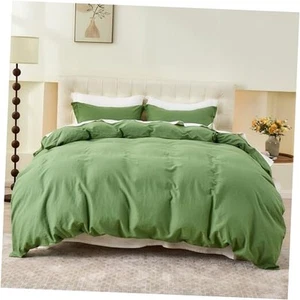 French Linen Duvet Cover Set 78" x 86"- 3 Pieces (1 Comforter Cover,2 - Picture 1 of 7