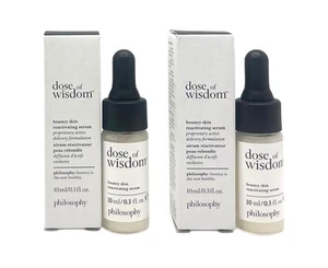 2 Philosophy Dose Of Wisdom Bouncy Skin Reactivating Serum .3oz Ea = .6 oz TOTAL - Picture 1 of 6