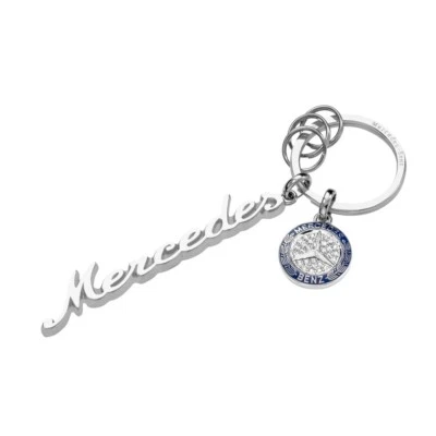 Mercedes-Benz Classic Lettering Silver Keychain - Image 1 of 2