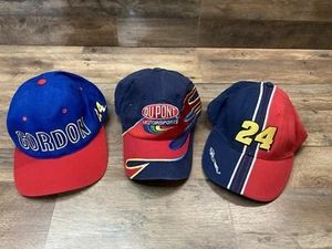 Vintage 1990s Jeff Gordon #24 NASCAR Snapback & Buckle Hats Lot of (3) - Picture 1 of 17