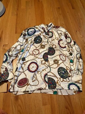 Top Nordstrom Town Square 100 % seda para mujer 14 botones manga larga blanco nuevo con etiquetas Foto 1 de 4