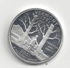 2001 S Silver Proof VERMONT Quarter - 90% Silver - Picture 1 of 2