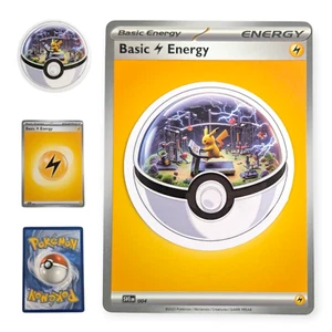 Pokemon Vinyl Sticker (MM68): Pikachu with Lightning Energy Card - Picture 1 of 5