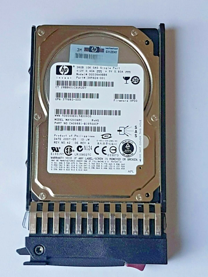 36 GB SAS HP DG036A9BB6/MAY2036RC HDD 10K 8MB 2.5 " Interno Disco Rigido - Immagine 1 di 1