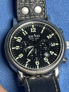 Orologio Cronografo 44mm Zeno Z-H066 Jurgens Germania Lotto Cinturino Pelle - Foto 1 di 7