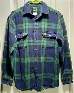 Big Bill Hemd Herren Größe M grün blau kariert Flanell Langarm Baumwolle Vintage1 - Bild 1 von 18