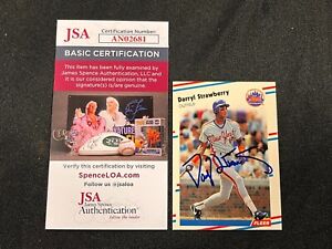 Darryl Strawberry Hand Signed Auto 1988 Fleer Baseball Card #151 JSA COA 111823