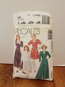 Vintage McCall's Damen Kleid Muster #6203 Größe 14 ungeschnitten - Bild 1 von 2