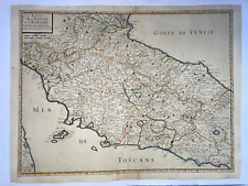 ITALY TUSCANY 1648 NICOLAS SANSON LARGE ANTIQUE MAP IN COLORS 17TH CENTURY