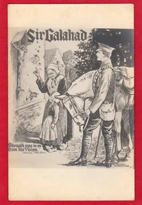 Sir Galahad WW1 Military Ernest Hasseloine Artist Signed 1915 RP pc unbenutzt AR426 - Bild 1 von 2