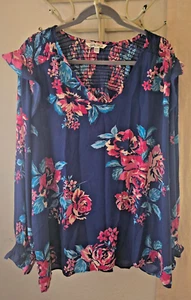 Plus 24 Pioneer Woman Smock Blouse Top Plus-Sized New W/tag - Picture 1 of 10