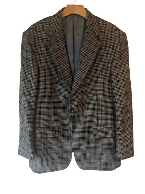 Lands End Men’s Suit Jacket 42L Blue Tweed Blazer 2 Button Regular Fit Long Wool - Image 1 of 4