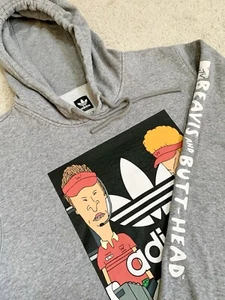 Felpa con cappuccio Adidas X Beavis And Butthead grigia taglia small 2018 MTV Collab Mike Judge - Foto 1 di 13