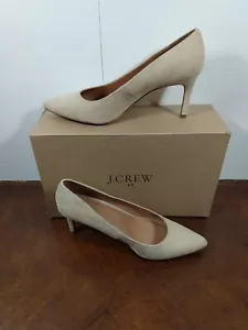 J Crew LNIP Mikrosuede Wildleder Absatz Pumpen Sattel hellbraun Gr. 9M SCHNELLER VERSAND - Bild 1 von 20