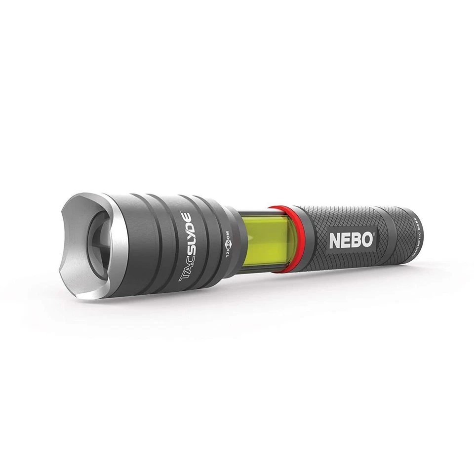 NEBO 6746 Tac Slyde Work Light 12x Adjustable Zoom Flashlight Lantern 300 Lumen