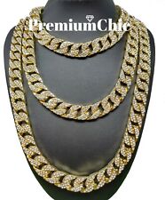 Iced Miami Cuban Choker Link Gold Plated Cz Necklace Or Bracelet Hip Hop Chain