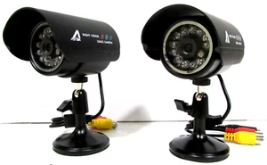 2/pics Wired SurveillanceCameras + 100FT Cables + Power Supply - Picture 1 of 3