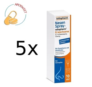 5x NASENSPRAY ratiopharm Erwachsene konservierungsmittefrei 10 ml ,PZN 00999831 - Bild 1 von 7