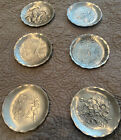 Wendell August Forge Set Of 6 Coasters Dogwoods, Deer, Mushrooms, Butterfly, Etc