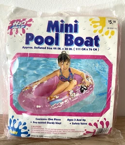 Vintage H2O Surf’s Up Mini Pool Boat 44" x 30" Pink Float Vinyl NEW - Picture 1 of 4