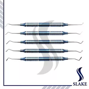 5 Pcs Dental Composite Filling Instrument Blue Titanium Coated Restorative Kit - Picture 1 of 1
