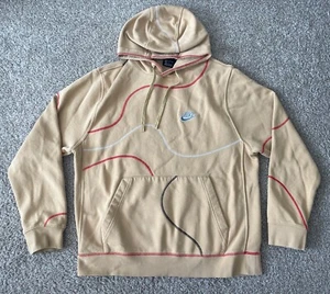 Nike Inside Out Embroidered Tan Hooded Sweatshirt Men Large - Picture 1 of 10