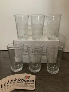 ICHNUSA - Set 6 bicchieri birra 0,4L con scatola + 6 sottobicchieri - NUOVI - Picture 1 of 6