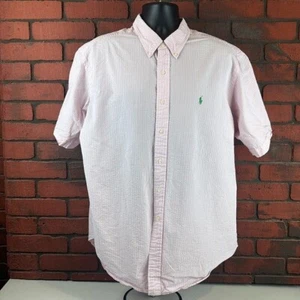 Ralph Lauren Textured Button Down Men's Pink Strippes XXL - Picture 1 of 7