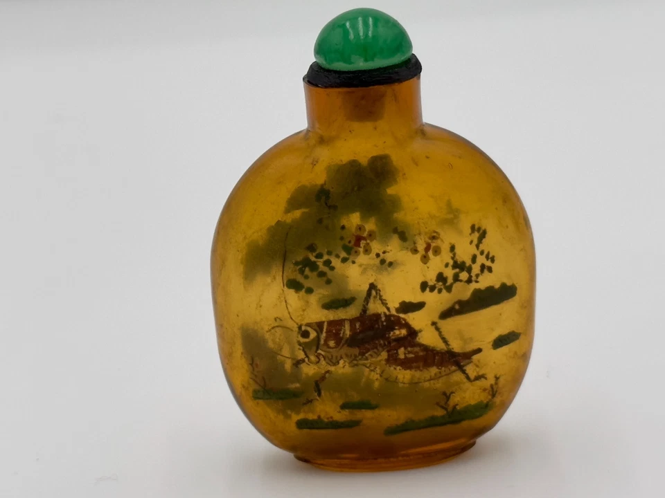Botella de rapé pintada antigua china en el interior Foto 1 de 4