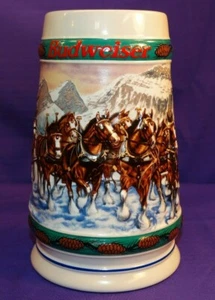1993 BUDWEISER HOLIDAY STEIN COLLECTION SPECIAL DELIVERY CLYDESDALE HORSES - Picture 1 of 9