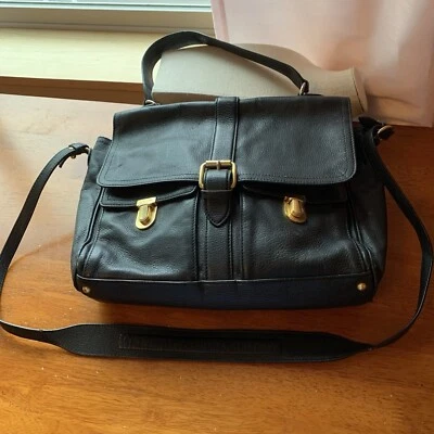 Marc Jacobs Y2k Black Leather Handbag Shoulder Satchel Bag Quiet Luxury - Image 1 of 4