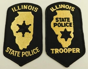 Veraltete Vintage American USA Illinois State Police & Trooper Abzeichen Aufnäher DPS - Bild 1 von 4