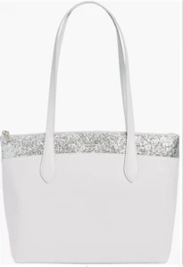 NWT Kate Spade New York Flash Glitter Tote Bag in Light Grey - Picture 1 of 13