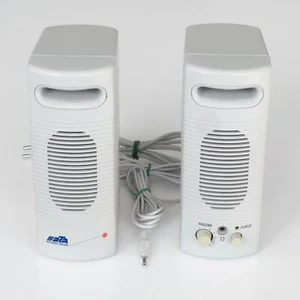 SDTA PC Multimedia Lautsprecher Speaker System, beige / weiß 19x12x7,6cm - Photo 1/3