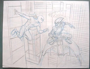 (PRL) SPIDERMAN VS GOBLIN MIKE WIERINGO RINGO MATITA ORIGINALE ORIGINAL PENCIL - Imagen 1 de 1