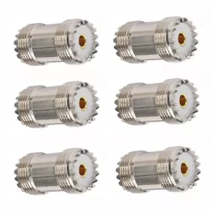 6-Pack SO239 Barrel Connector PL259 Coupler Coax UHF Female to Female RF Adapter - Picture 1 of 7