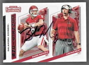 Baker Mayfield Oklahoma Sooners Autografato Firmato 2019 Panini Card NM COA - Foto 1 di 3