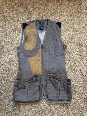 Beretta Women’s Shooting Vest Size, Small Gray, Purple And Suede Accents Hunting - Image 1 of 4