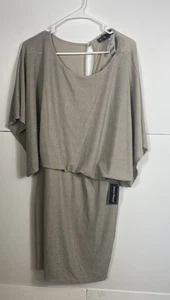 Jessica Howard Damen Cocktailkleid Metallic hinten offen gefüttert taupe Größe 14 - Bild 1 von 6