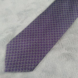 Brooks Brothers Silk Tie Purple Grey Geometric Extra Long - Picture 1 of 7