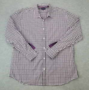 Camisa Jeremy Argyle NYC Púrpura/Gris/Blanco Cuadros A Cuadros Abotonada L/S Para Hombres XXL - Imagen 1 de 11