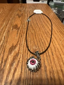 Ciondolo e collana teschio occhio rosso malvagio Steam Punk moda per scongiurare il male - Foto 1 di 3